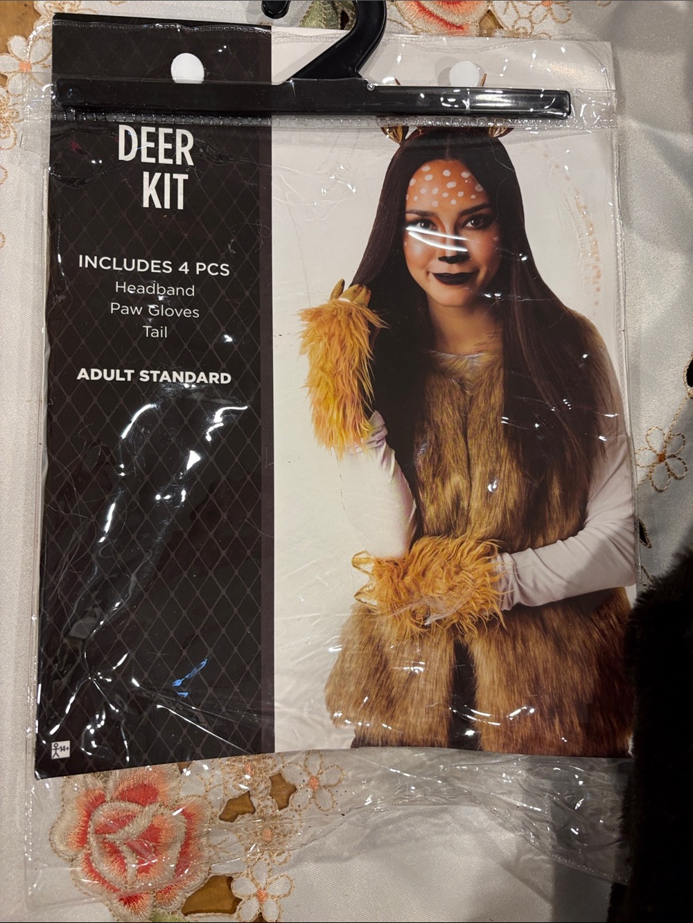 Deer Halloween costume Brown Faux Fur Women's vest and accessories - Picture 2 of 6